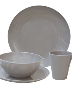 Geschirrset Seramika Latte 16-tlg. grau