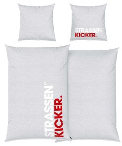 STRASSENKICKER Bettwäsche-Set ‘Hellgrau’ – 135×200, Renforcé